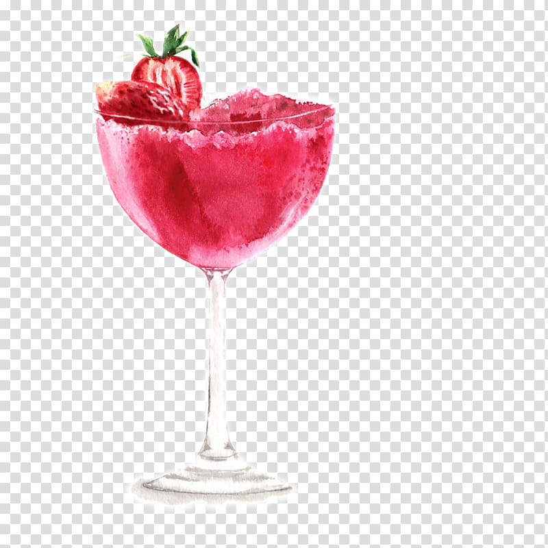 Frozen Drawing, Cocktail, Smoothie, Daiquiri, Watercolor Painting, Cocktail Garnish, Drink, Strawberry transparent background PNG clipart