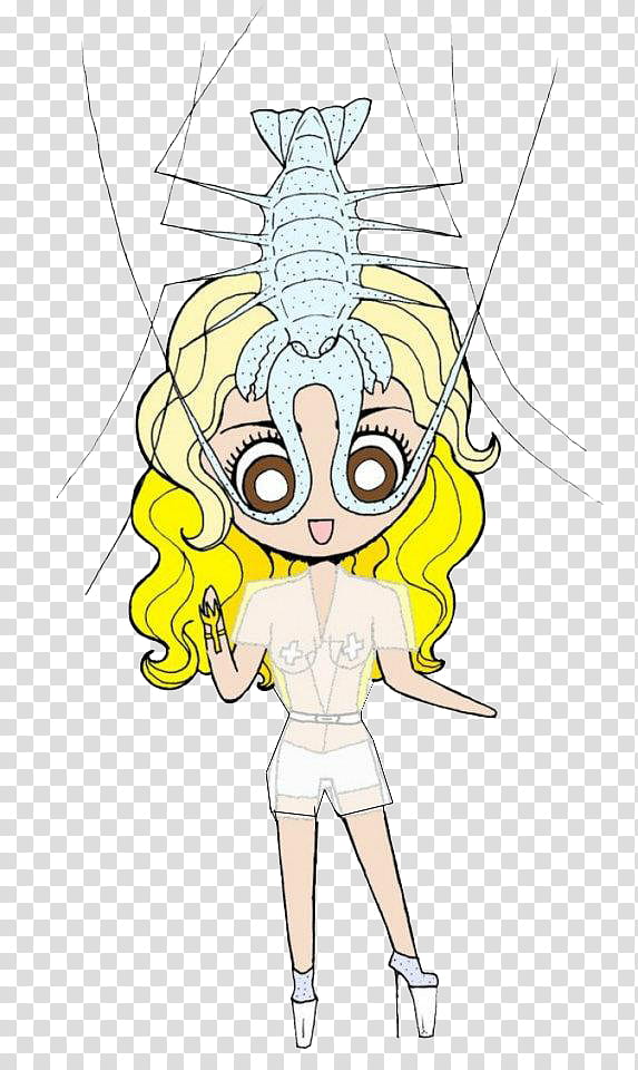 Caricaturas Lady Gaga, girl character wearing dress transparent background PNG clipart