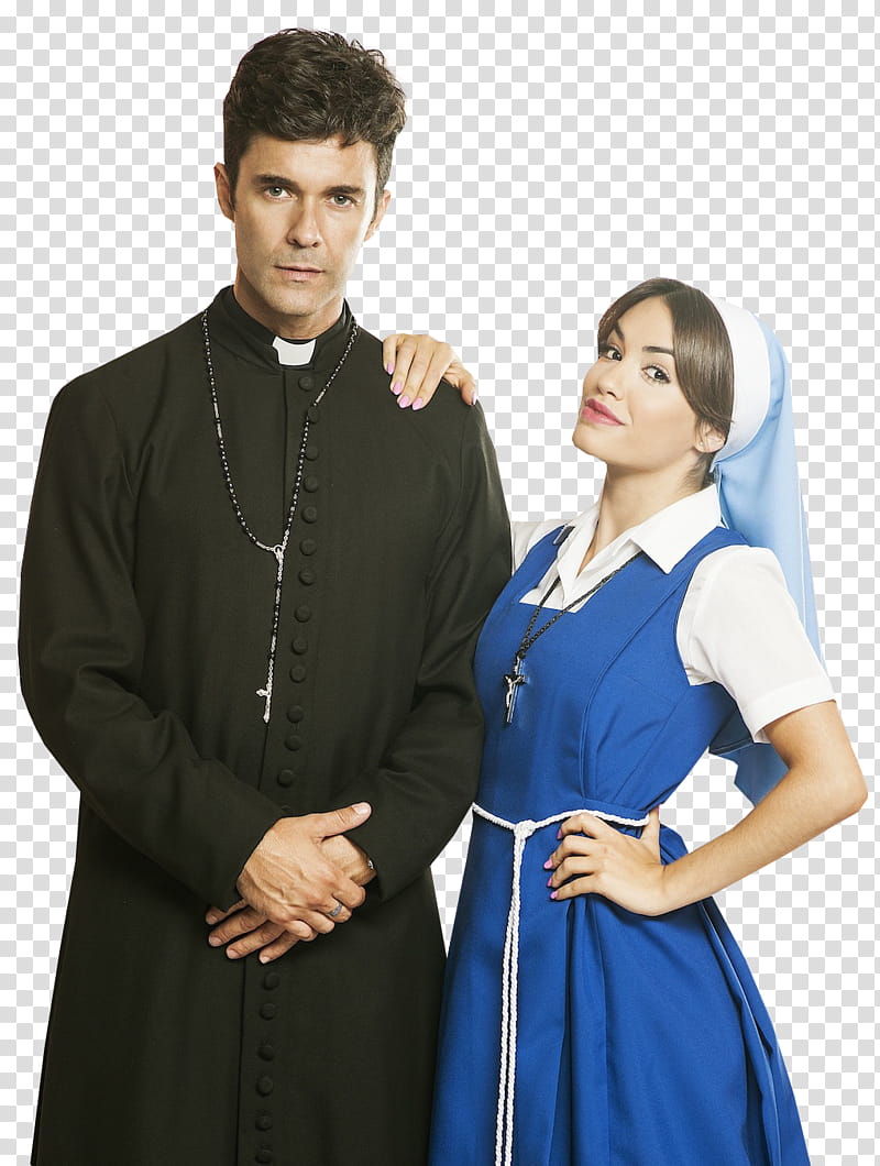 priest standing beside nun transparent background PNG clipart