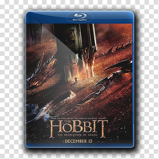 The Hobbit The Desolation of Smaug Folder Icons, bluraycover transparent background PNG clipart