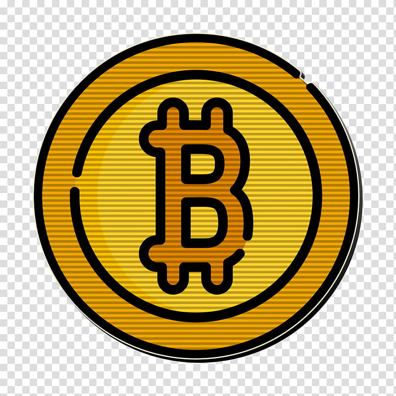 Bitcoin icon, Yellow, Symbol, Circle, Sticker, Logo, Emblem transparent background PNG clipart