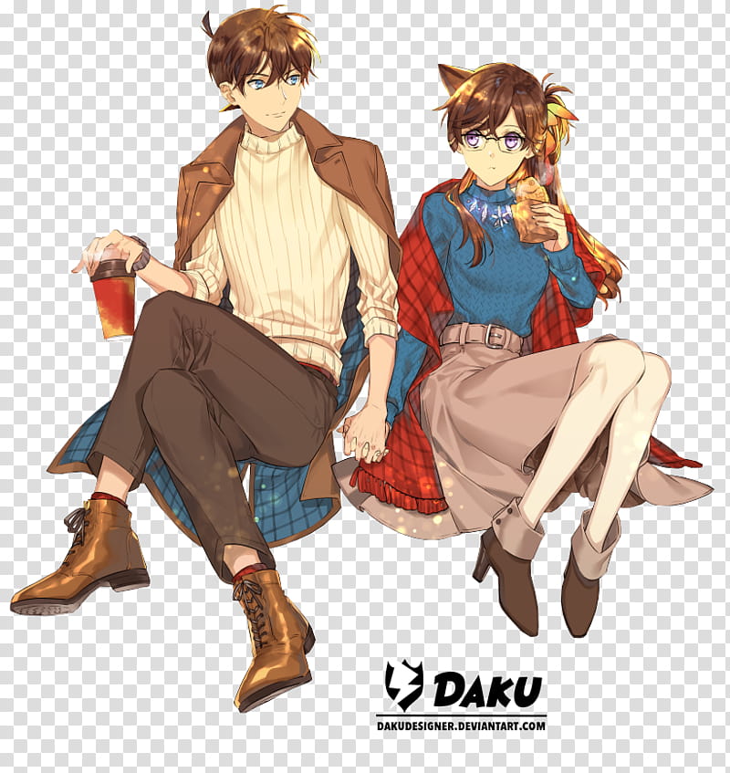 Render Shinichi and Ran Detective Conan transparent background PNG clipart