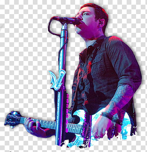 Avenged Sevenfold, standing man playing guitar while singing transparent background PNG clipart