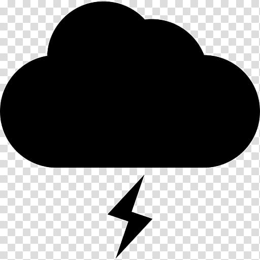 Rain Cloud, Shape, Lightning, Symbol, Storm, Computer, Black, Heart transparent background PNG clipart