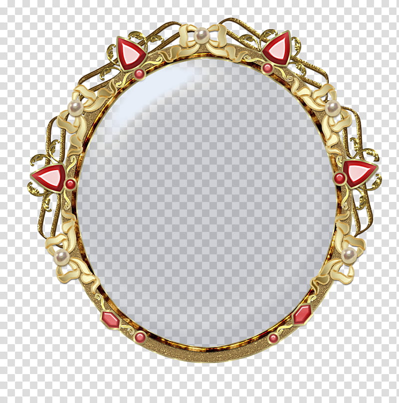 Victorian Frame, round brown framed mirror transparent background PNG ...
