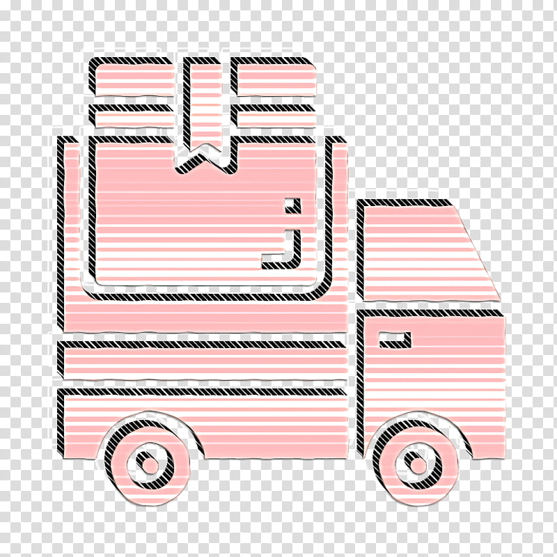 Delivery truck icon Shipping and delivery icon Logistic icon, Pink, Vehicle, Line, Car transparent background PNG clipart