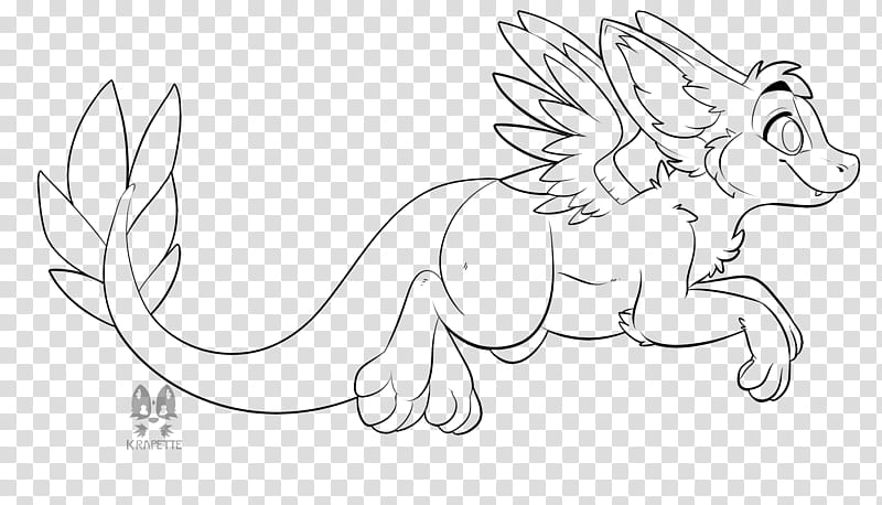 Angel Dragon base FREE TO USE, monster with wings and tail sketch transparent background PNG clipart