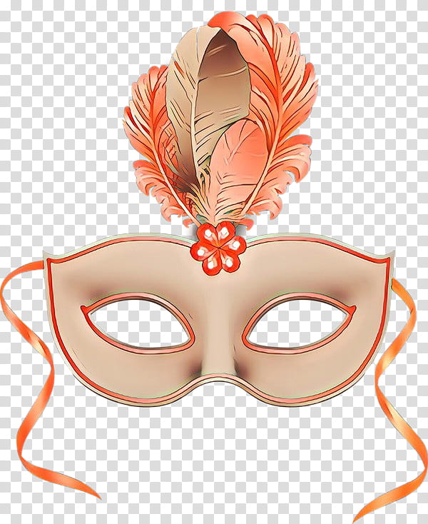 Orange, Masque, Face, Mask, Head, Costume, Feather, Headgear transparent background PNG clipart