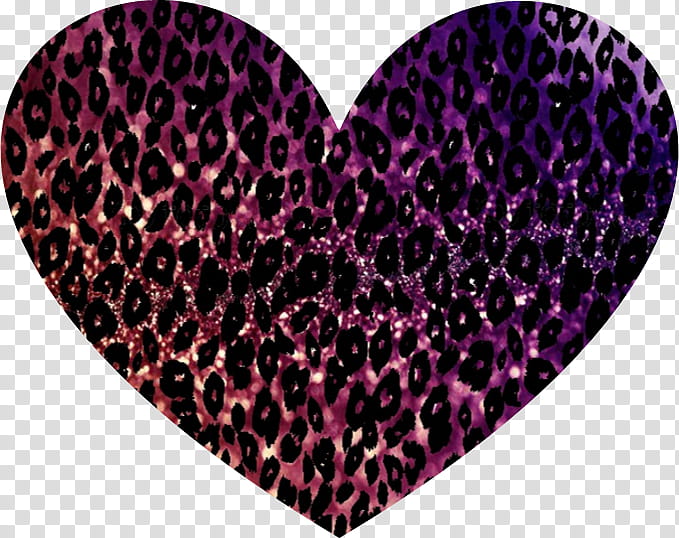 , purple and pink leopard print heart illustration transparent background PNG clipart
