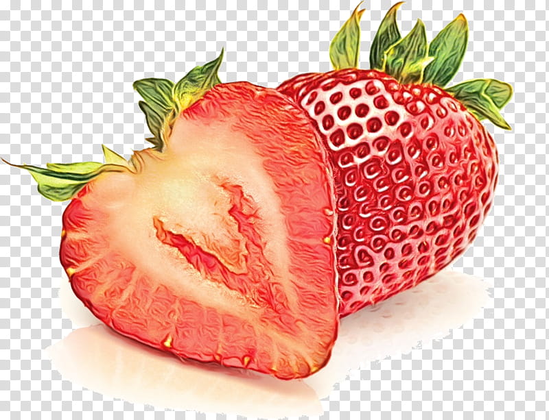 Strawberry, Watercolor, Paint, Wet Ink, Food, Strawberries, Fruit, Natural Foods transparent background PNG clipart