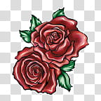 Day of the Dead Tutorial, two red roses illustration transparent background PNG clipart