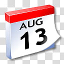 WinXP ICal, August  calendar illustration transparent background PNG clipart