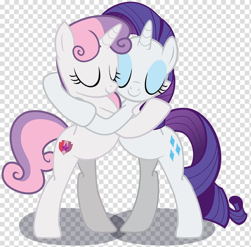 MLP Hugging, Sweetie Belle and Rarity transparent background PNG clipart