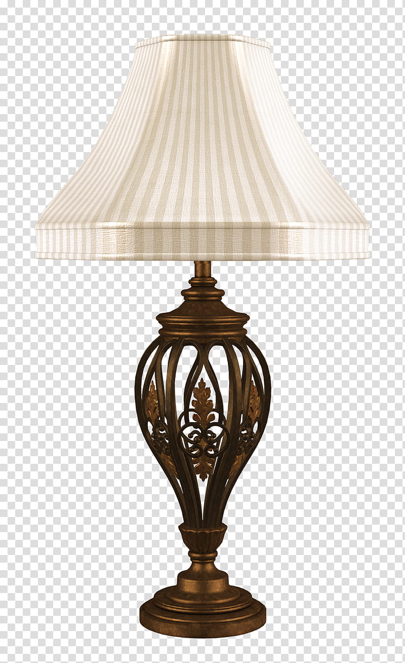 UNRESTRICTED Vintage Lamp Render, brown and beige table lamp transparent background PNG clipart