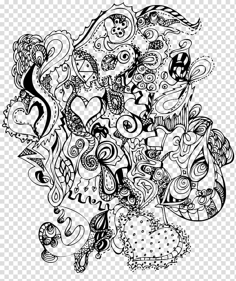 the doodles are raining, black flower sketch transparent background PNG clipart