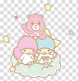 Little Twin Stars, pink care bear illustration transparent background PNG clipart