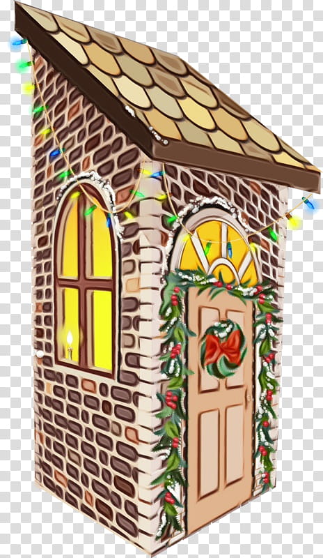 shed gingerbread house playhouse house roof, Watercolor, Paint, Wet Ink, Interior Design transparent background PNG clipart