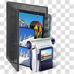 Black Vista, computer camera folder icon transparent background PNG clipart