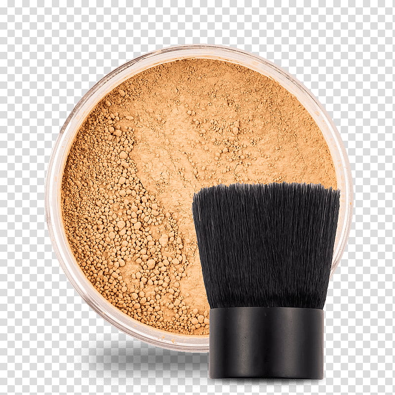 brush cosmetics beauty brown face powder, Beige transparent background PNG clipart