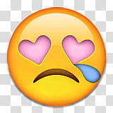 Emojis , heart eyes sad emoji transparent background PNG clipart