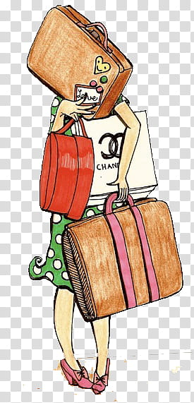 Miscellaneous s, female carrying bags illustration transparent background PNG clipart