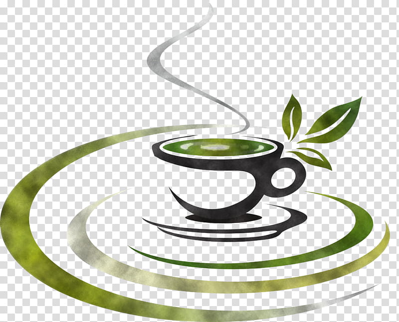 Coffee cup, Green, Plant, Drinkware, Tableware, Circle, Serveware transparent background PNG clipart