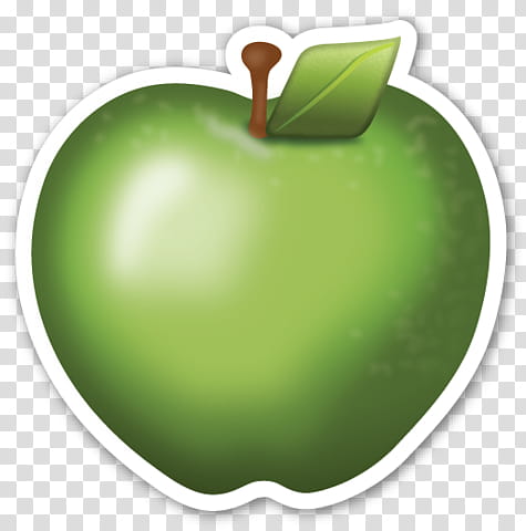 EMOJI STICKER , green apple illustration transparent background PNG clipart