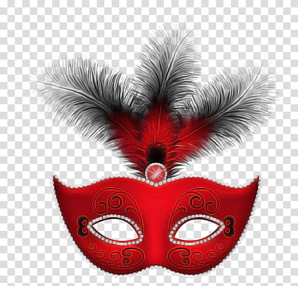Feather, Mask, Masque, Red, Head, Costume, Costume Accessory, Headgear transparent background PNG clipart