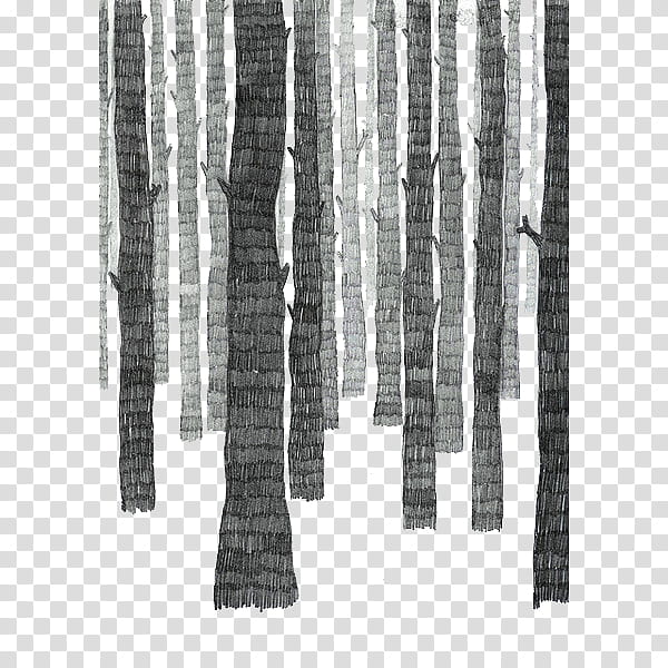 BLACK AND WHITE S, gray tree trunks illustration transparent background PNG clipart