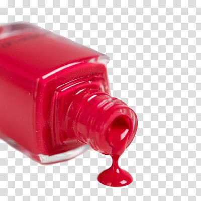 Nail Polish, bottle with red liquid transparent background PNG clipart
