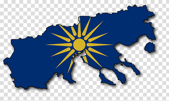 Macedonia Flag-Map, blue and white map illustration transparent background PNG clipart