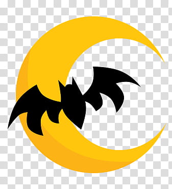 Halloween s, black bat and yellow moon illustration transparent background PNG clipart