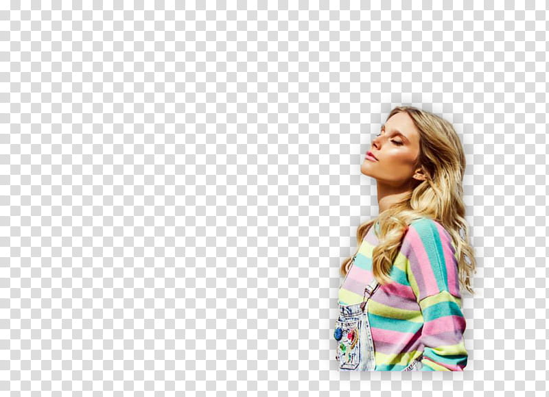 Valentina Zenere, woman wearing pink, green, and yellow striped sweater transparent background PNG clipart