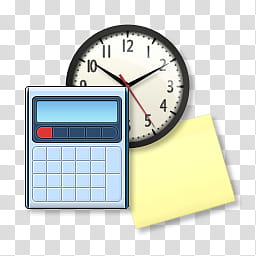 Vista RTM WOW Icon , Gadget, clock,calculator and notepad icon transparent background PNG clipart