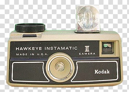 , black and brown Hawkeye Instamatic camera transparent background PNG clipart