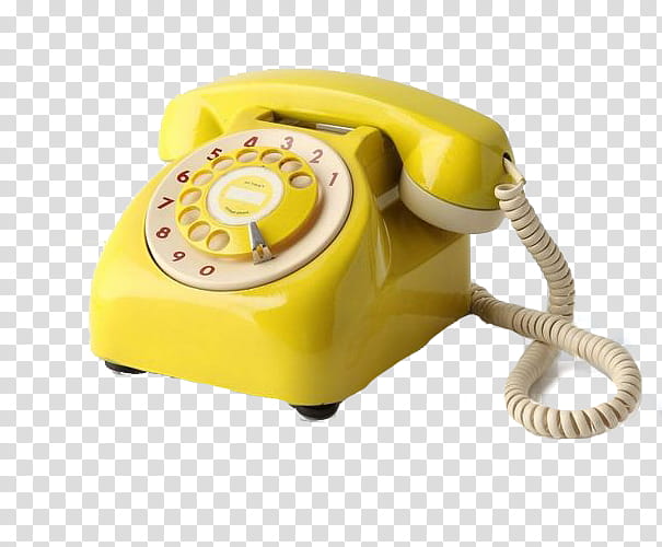 Yellow , yellow rotary telephone transparent background PNG clipart