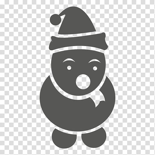Snowman, Silhouette, Scarf, Hat, Drawing, Black, Character, Black And White transparent background PNG clipart