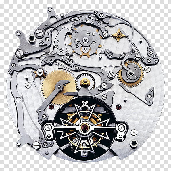mechanical, silver-colored mechanical watch part transparent background PNG clipart