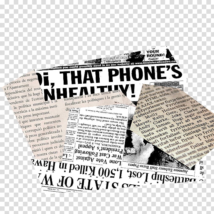 Decor Request, assorted titled newspaper articles transparent background PNG clipart