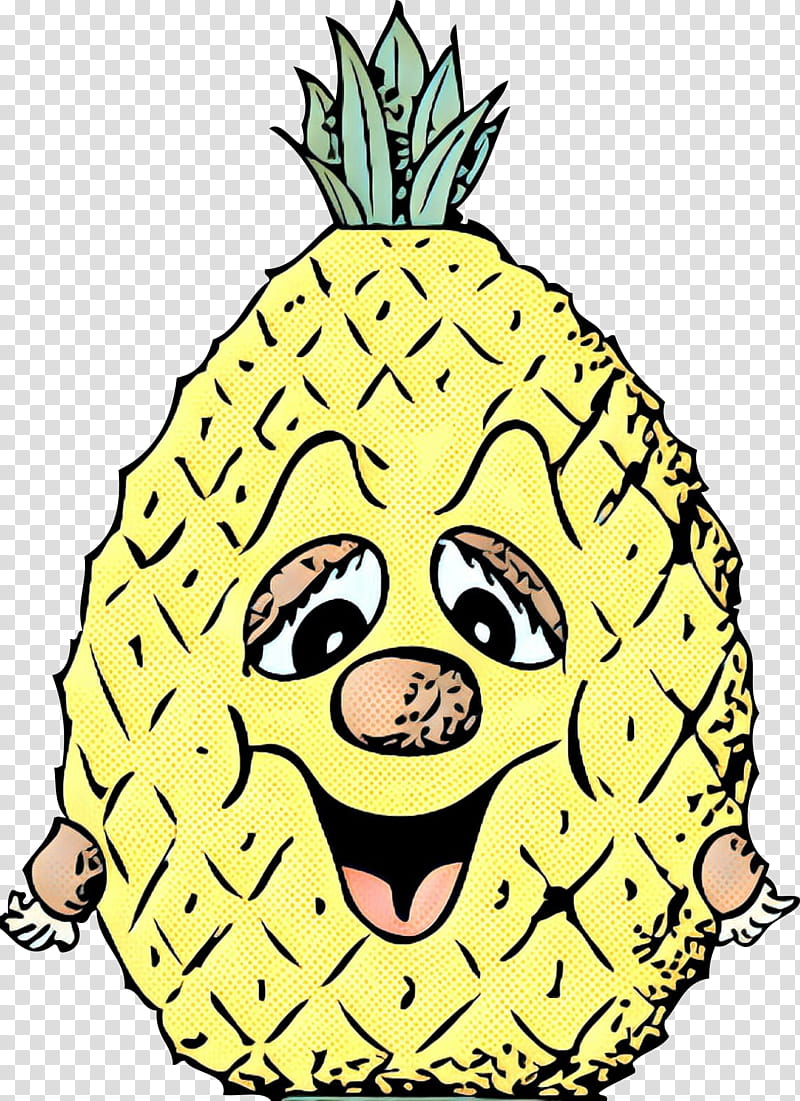 Pineapple, Pop Art, Retro, Vintage, Fruit, Ananas, Yellow, Head transparent background PNG clipart