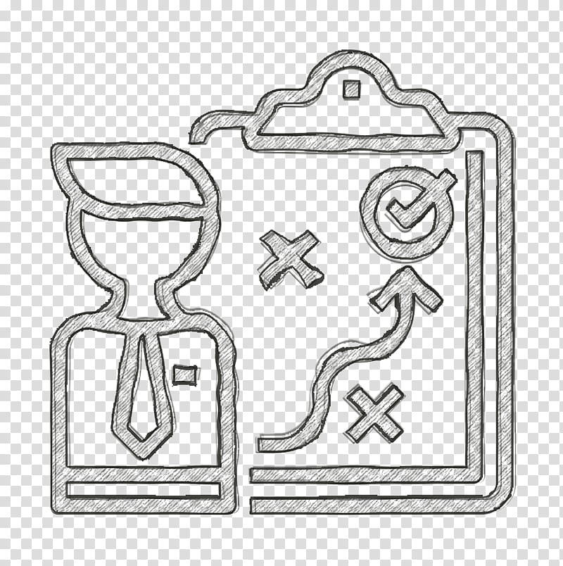 Business Management icon Approach icon Solution icon, White, Line Art, Coloring Book transparent background PNG clipart