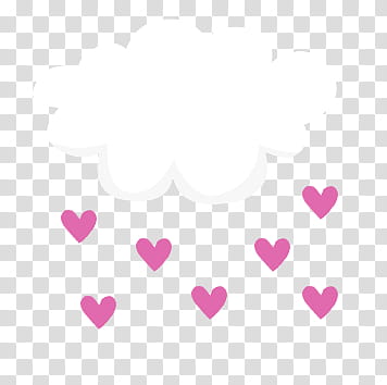Valentine Day, seven pink hearts transparent background PNG clipart