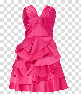 Vestidos Dress, pink V-Neck ruffled dress transparent background PNG clipart