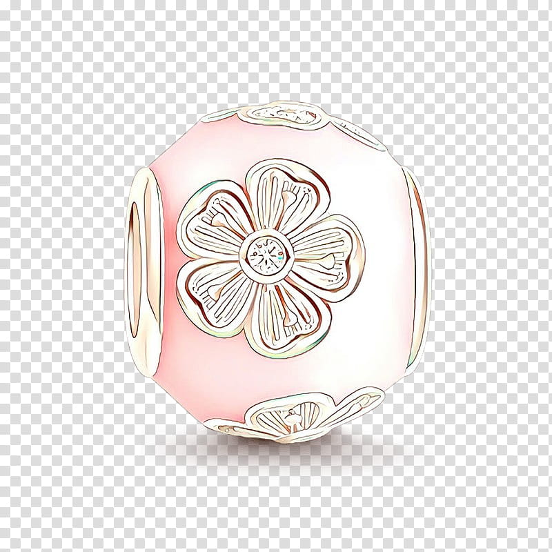 Pink Flower, Cartoon, Silver, Body Jewellery, Jewelry Design, Pink M, White, Bead transparent background PNG clipart