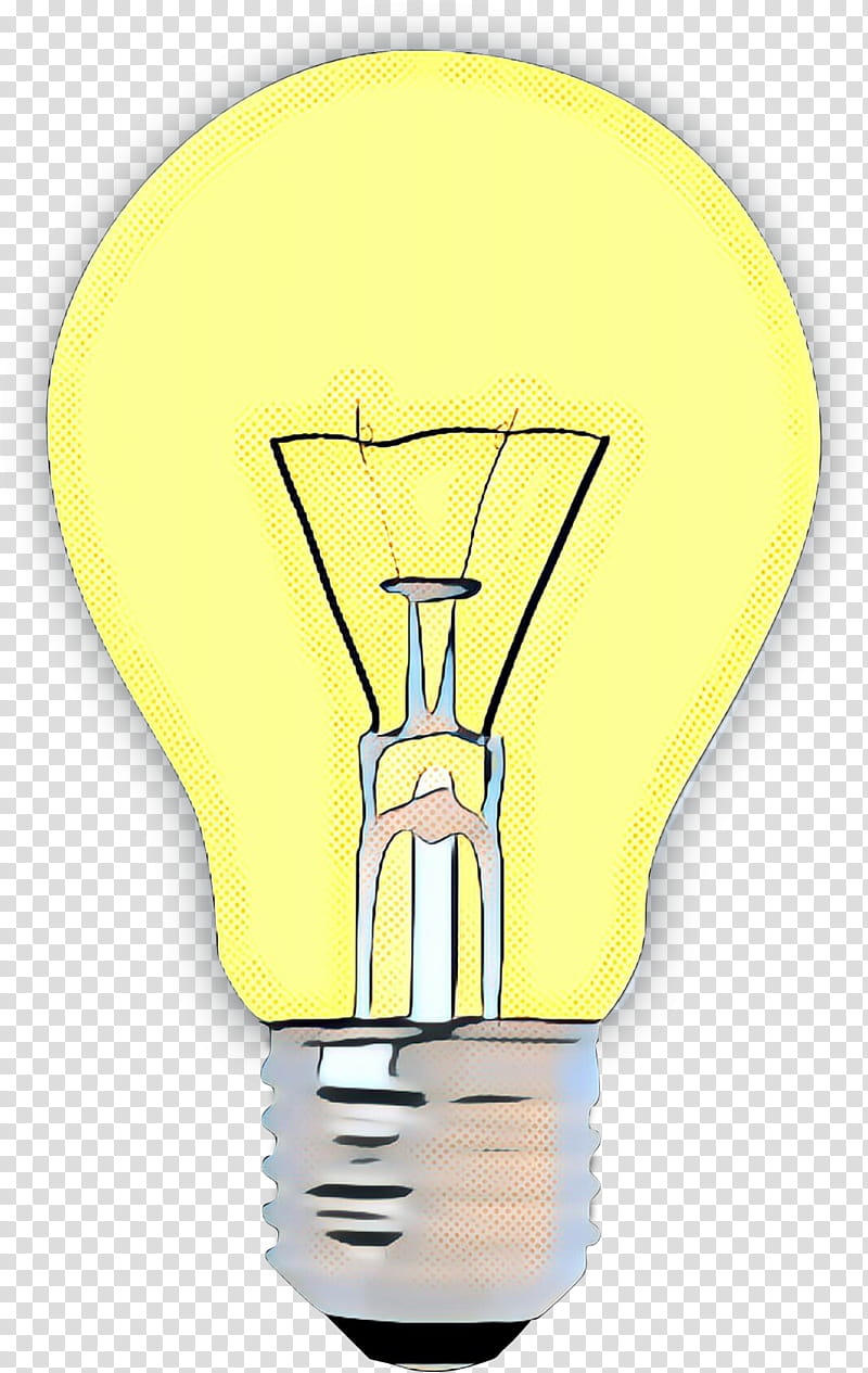 Light Bulb, Pop Art, Retro, Vintage, Incandescent Light Bulb, Incandescence, Yellow, Energy transparent background PNG clipart