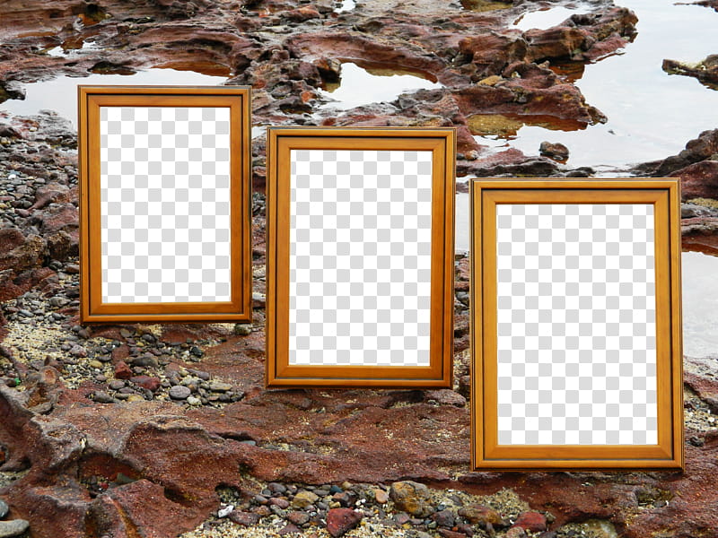 Beach Frames  HB, three frames on rock transparent background PNG clipart