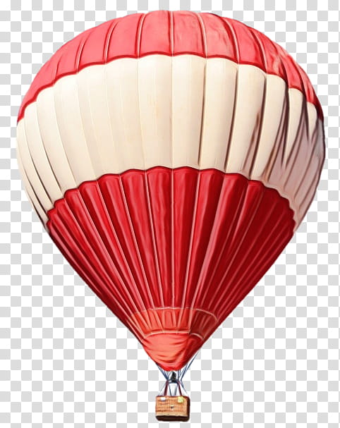 Hot air balloon, Watercolor, Paint, Wet Ink, Hot Air Ballooning, Red, Vehicle, Air Sports transparent background PNG clipart