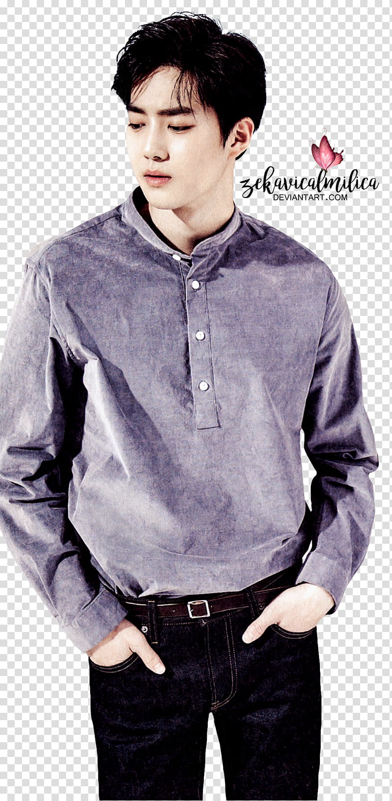 EXO Suho  Season Greetings, man putting his hands in pockets transparent background PNG clipart