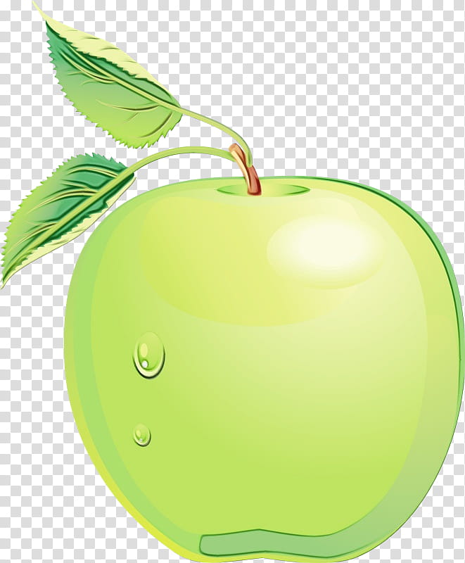 Green Leaf Watercolor, Paint, Wet Ink, Apple, Apple s, Granny Smith, Fruit, Plant transparent background PNG clipart