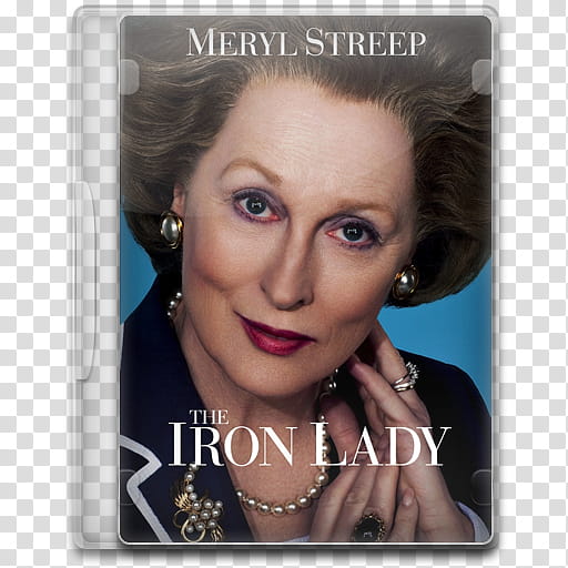 Movie Icon , The Iron Lady, Meryl Streep The Iron Lady DVD case transparent background PNG clipart